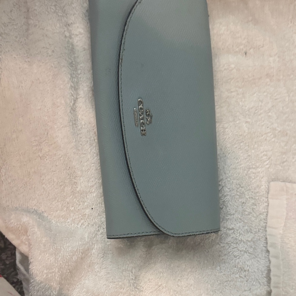 Coach Sky Blue Leather Wallet